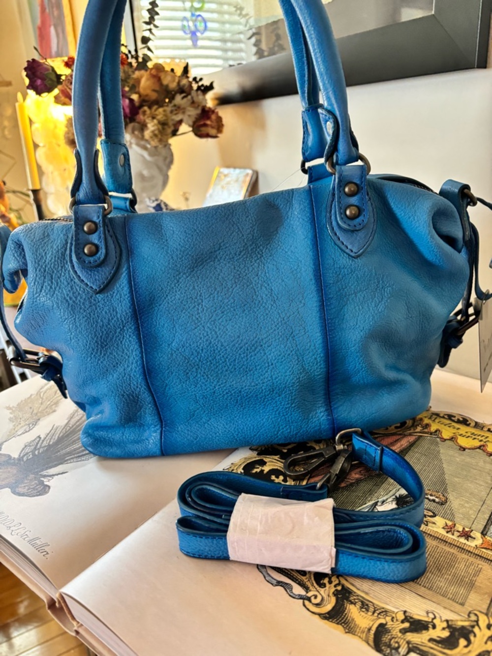 We The Free Baby Emerson Tote Bag - Aqua Blue  - NWT- Free People - Picture 5 of 12